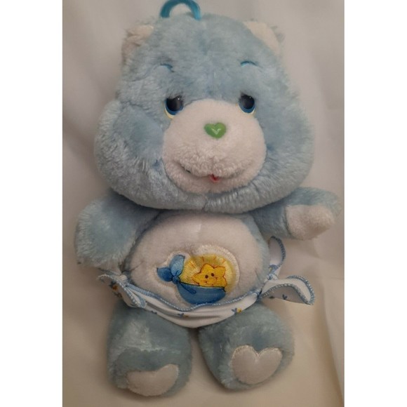 Vintage 1983 Kenner Blue Plush Baby Tugs Care Bear 10 Inch with Diaper - Picture 1 of 9